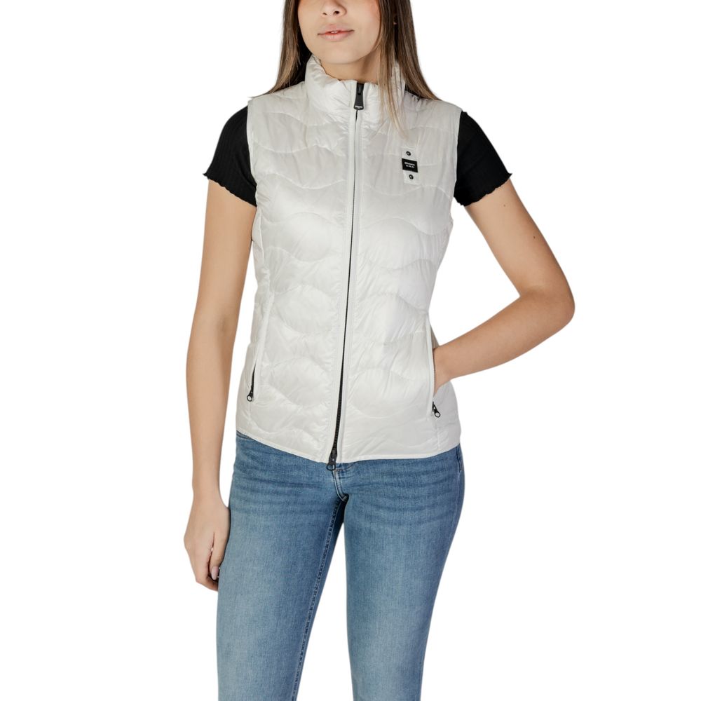 Blauer Weiße Polyamid Sleveless Jacke
